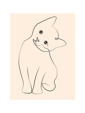 可爱呆萌小猫简笔画图片